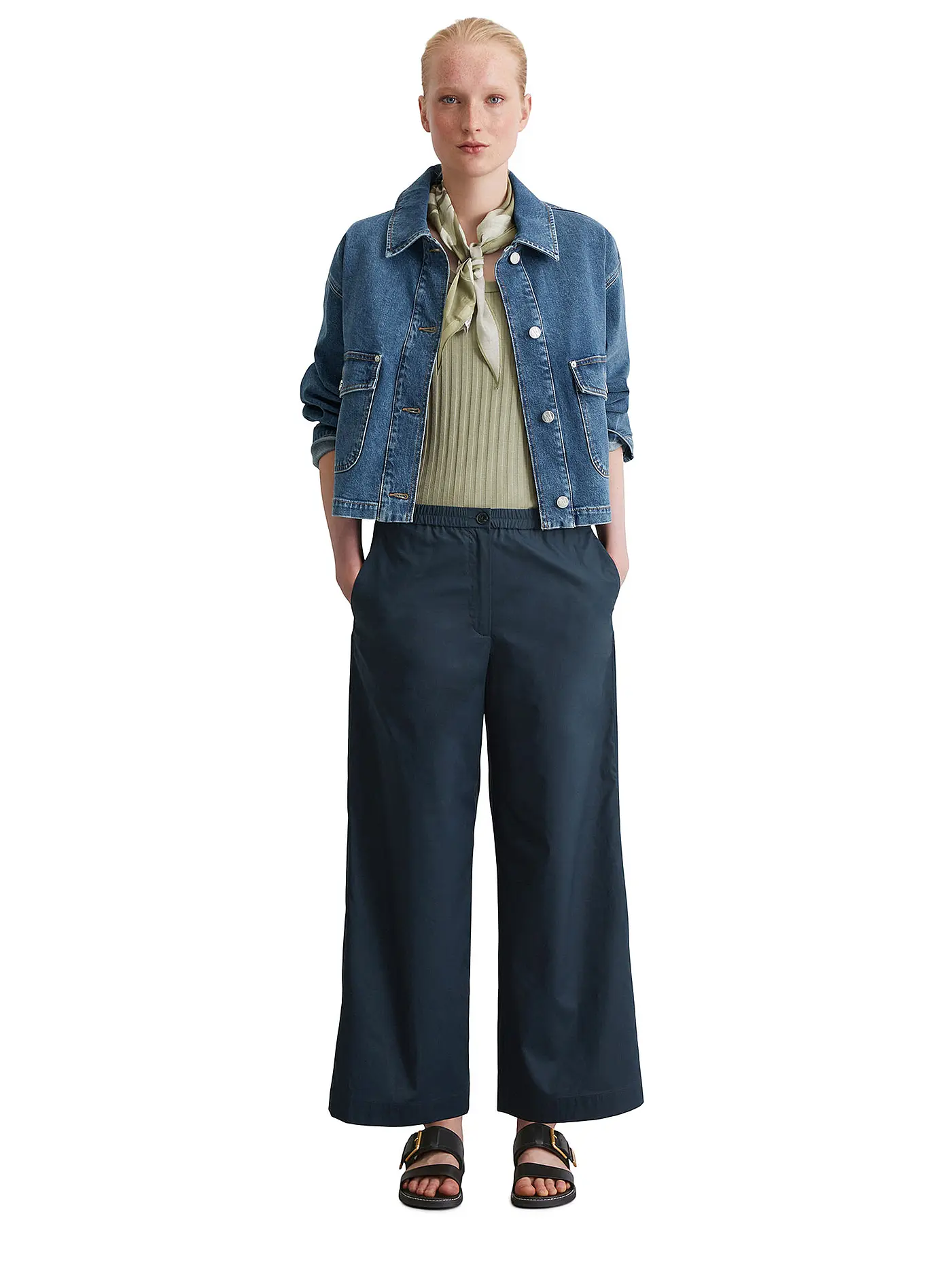 MARC O'POLO | Marlenehose | dunkelblau